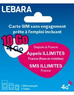 Carte SIM LEBARA prépayée -...
